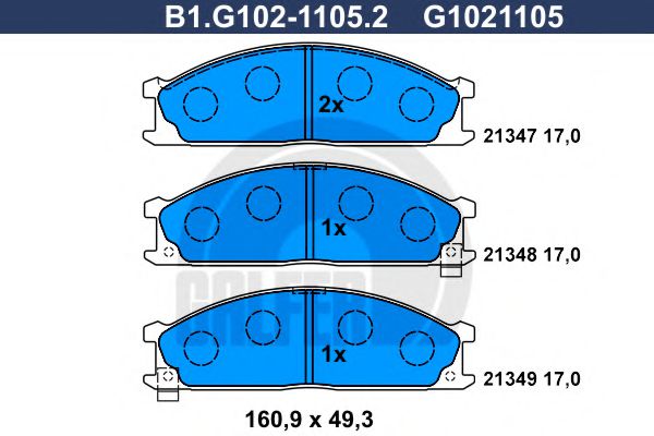 GALFER B1G10211052 Тормозные колодки GALFER для NISSAN
