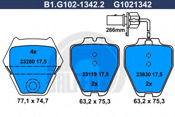 GALFER B1G10213422 Тормозные колодки GALFER для AUDI A4