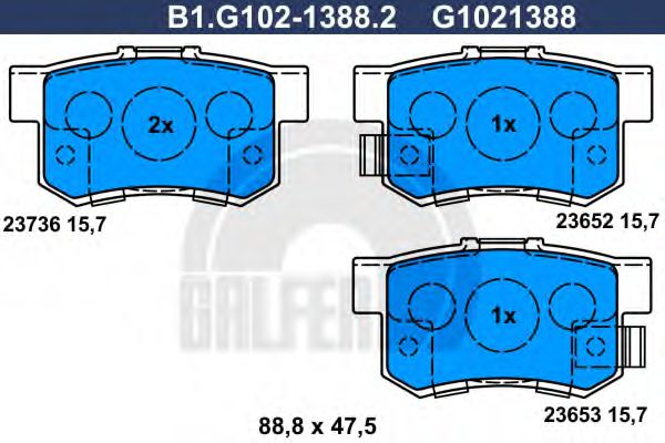 GALFER B1G10213882 Тормозные колодки GALFER для HONDA