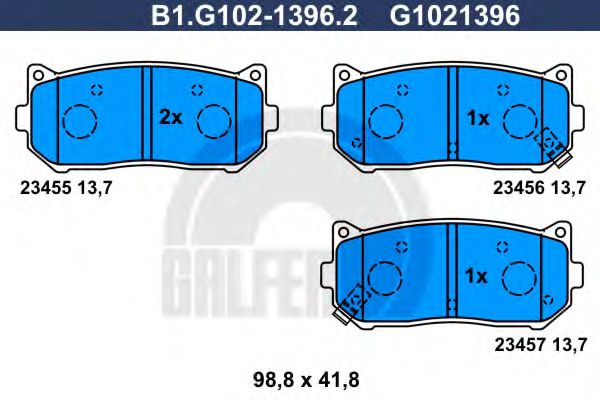 GALFER B1G10213962 Тормозные колодки GALFER для KIA