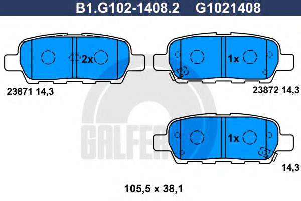 GALFER B1G10214082 Тормозные колодки GALFER для RENAULT