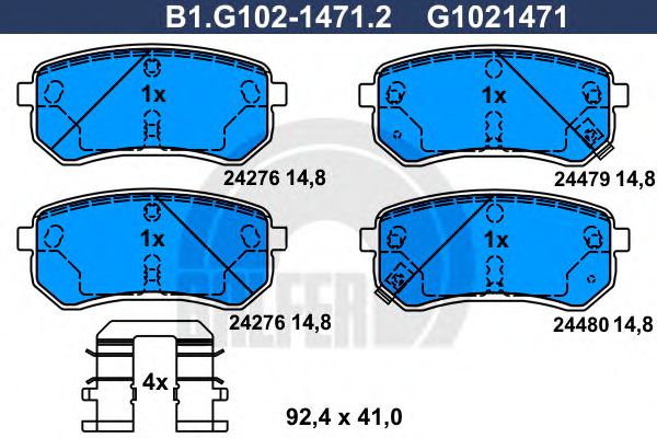 GALFER B1G10214712 Тормозные колодки GALFER для HYUNDAI