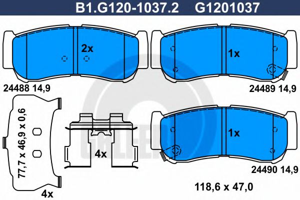 GALFER B1G12010372 Тормозные колодки GALFER для HYUNDAI