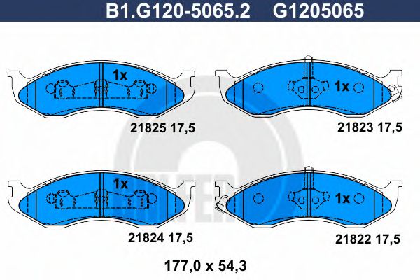 GALFER B1G12050652 Тормозные колодки GALFER для KIA