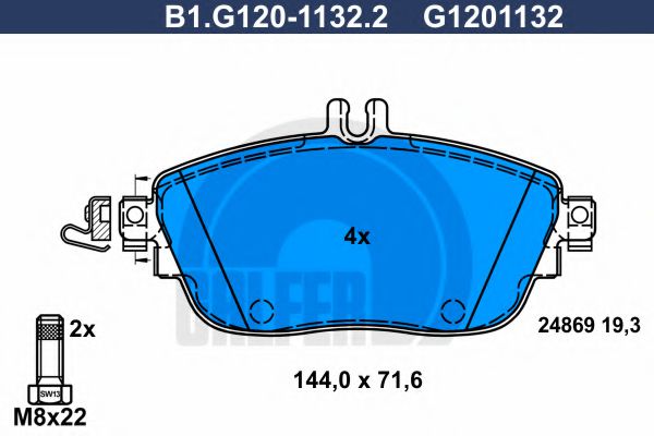 GALFER B1G12011322 Тормозные колодки для MERCEDES-BENZ GLA-CLASS