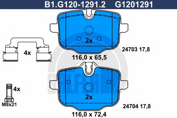 GALFER B1G12012912 Тормозные колодки GALFER для BMW