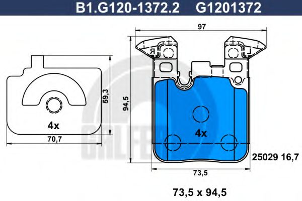 GALFER B1G12013722 Тормозные колодки GALFER для BMW
