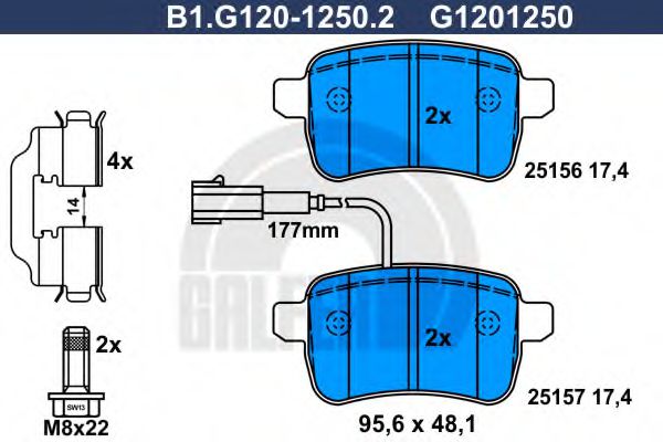 GALFER B1G12012502 Тормозные колодки GALFER для ALFA ROMEO