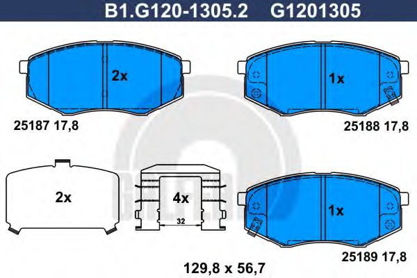 GALFER B1G12013052 Тормозные колодки GALFER для HYUNDAI