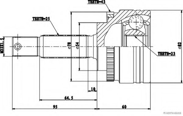 J2825133 HERTH+BUSS JAKOPARTS Шарнирный комплект, приводной вал J2825133 HERTH+BUSS JAKOPARTS Шарнирный комплект, приводной вал