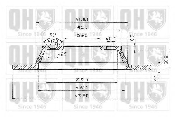 QUINTON HAZELL BDC3554 Тормозные диски QUINTON HAZELL для SAAB