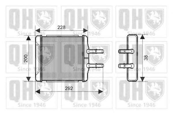 QUINTON HAZELL QHR2159 Радиатор печки для CHEVROLET OPTRA
