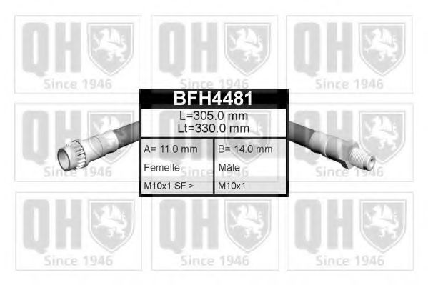 QUINTON HAZELL BFH4481 Тормозной шланг QUINTON HAZELL 