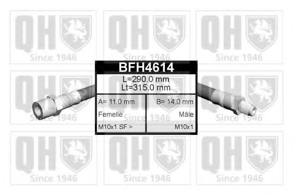 QUINTON HAZELL BFH4614 Тормозной шланг QUINTON HAZELL 
