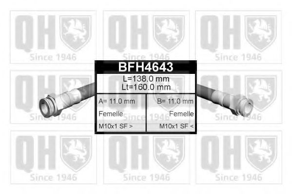 QUINTON HAZELL BFH4643 Тормозной шланг QUINTON HAZELL 