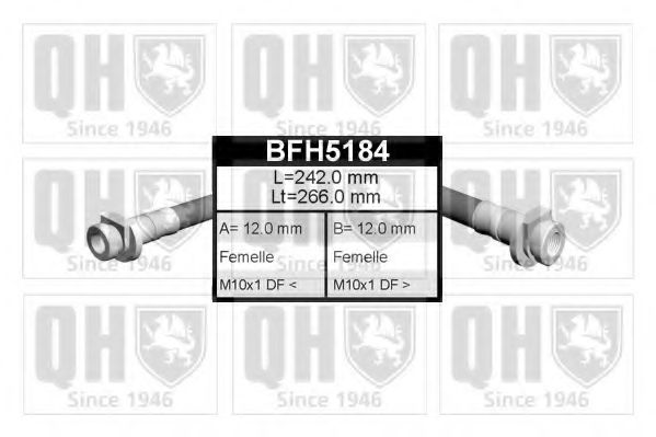 QUINTON HAZELL BFH5184 Тормозной шланг QUINTON HAZELL для LAND ROVER