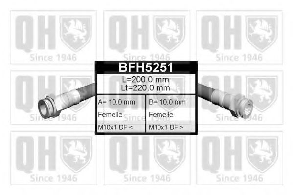 QUINTON HAZELL BFH5251 Тормозной шланг QUINTON HAZELL для LAND ROVER