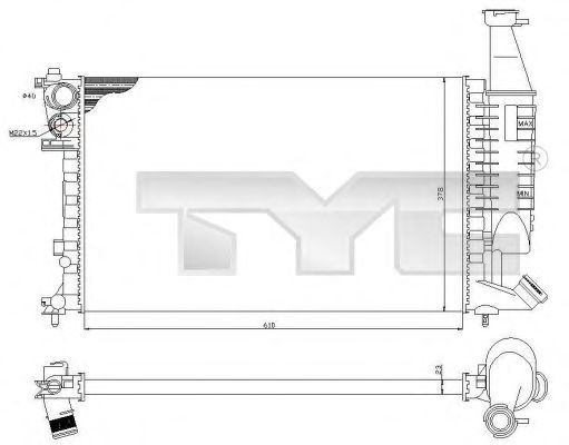 TYC 7050069 Радиатор охлаждения двигателя TYC 