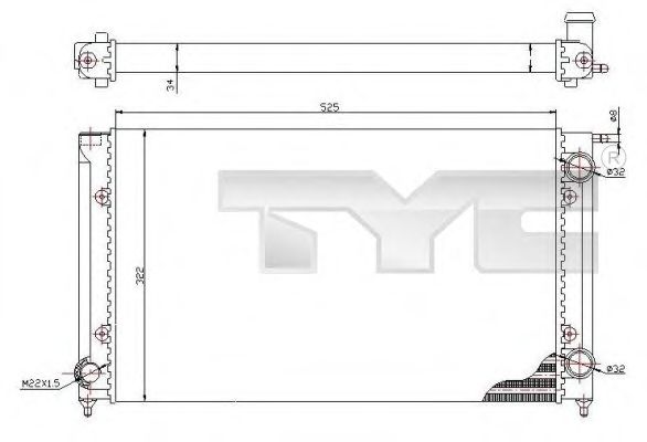 TYC 7370058 Радиатор охлаждения двигателя TYC 