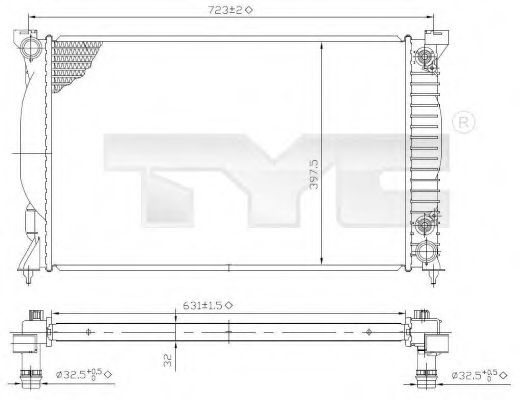 TYC 7020022 Радиатор охлаждения двигателя TYC 