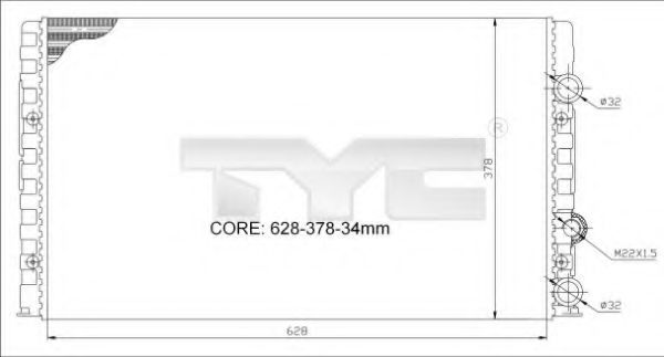 TYC 7020023 Радиатор охлаждения двигателя TYC для AUDI