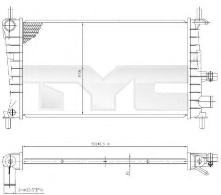 TYC 7100026 Радиатор охлаждения двигателя TYC 