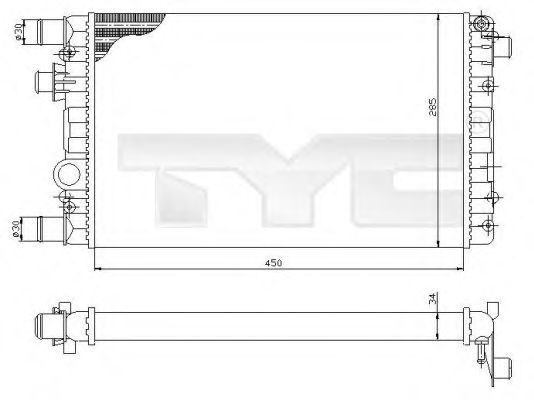 TYC 7090012 Радиатор охлаждения двигателя TYC для FIAT