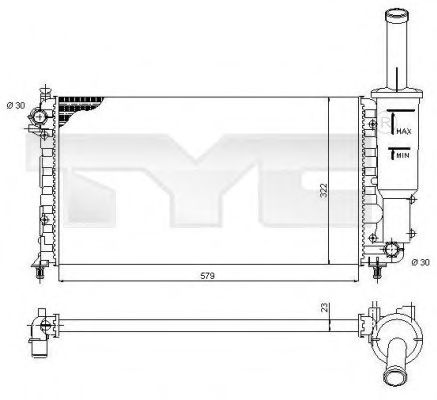 TYC 7090013 Радиатор охлаждения двигателя TYC для FIAT