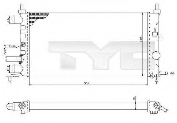 TYC 7250025R Радиатор охлаждения двигателя TYC 