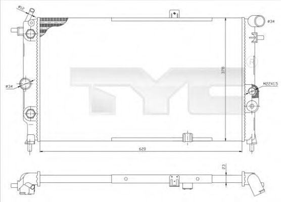 TYC 7250001R Радиатор охлаждения двигателя TYC 