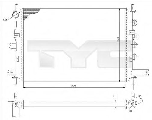 TYC 7100034R Радиатор охлаждения двигателя TYC 