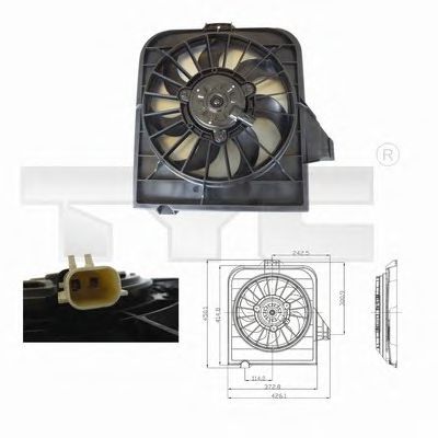TYC 8040002 Вентилятор системы охлаждения двигателя для CHRYSLER