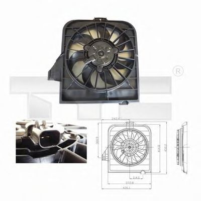 TYC 8040003 Вентилятор системы охлаждения двигателя для CHRYSLER