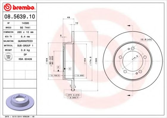 BREMBO 08563910 Тормозные диски BREMBO для MITSUBISHI
