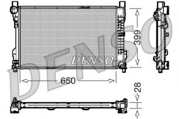 DENSO DRM17080 Радиатор охлаждения двигателя DENSO для MERCEDES-BENZ