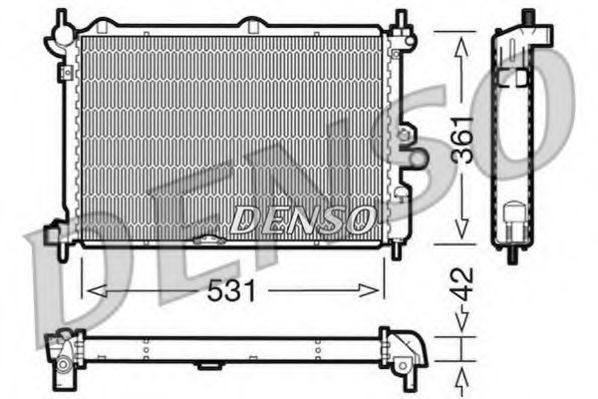 DENSO DRM20014 Радиатор охлаждения двигателя DENSO для OPEL