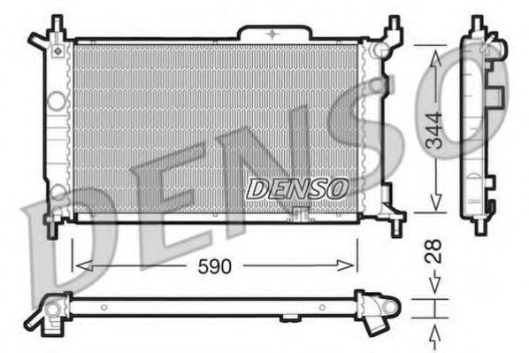 DENSO DRM20015 Радиатор охлаждения двигателя DENSO для OPEL