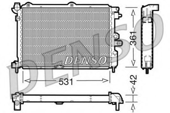 DENSO DRM20025 Радиатор охлаждения двигателя DENSO для OPEL