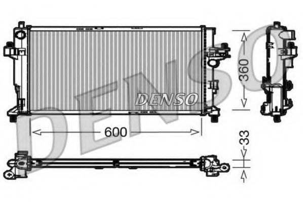 DENSO DRM20039 Радиатор охлаждения двигателя DENSO для OPEL