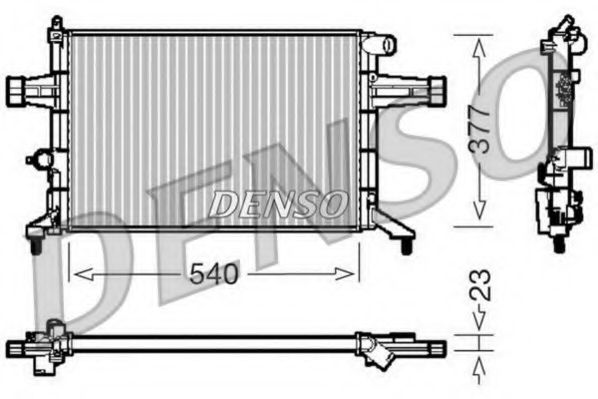 DENSO DRM20082 Радиатор охлаждения двигателя DENSO для OPEL