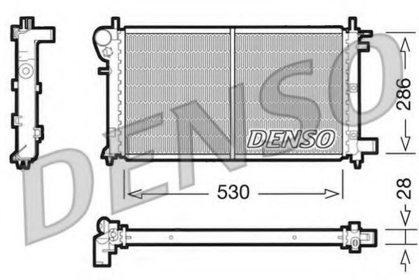DENSO DRM21003 Радиатор охлаждения двигателя DENSO для PEUGEOT