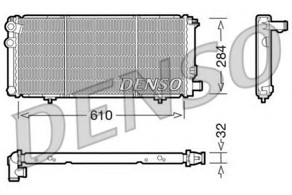 DENSO DRM21010 Радиатор охлаждения двигателя DENSO для PEUGEOT