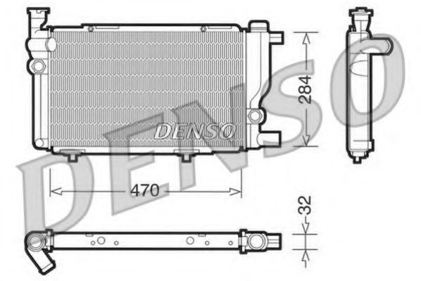 DENSO DRM21013 Радиатор охлаждения двигателя DENSO для PEUGEOT