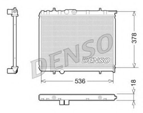 DENSO DRM21034 Радиатор охлаждения двигателя DENSO для PEUGEOT