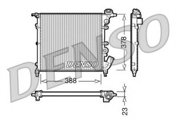 DENSO DRM23002 Радиатор охлаждения двигателя DENSO 