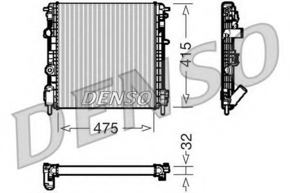 DENSO DRM23014 Радиатор охлаждения двигателя DENSO для RENAULT