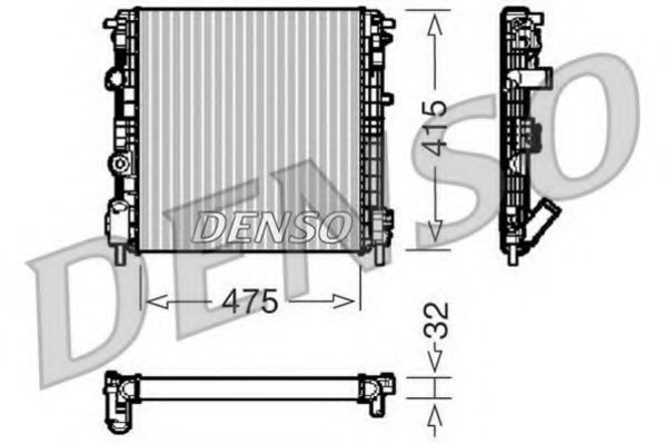 DENSO DRM23015 Радиатор охлаждения двигателя DENSO для DACIA