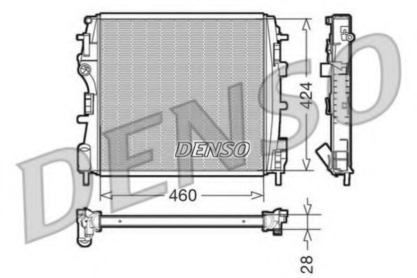 DENSO DRM23019 Радиатор охлаждения двигателя DENSO для RENAULT