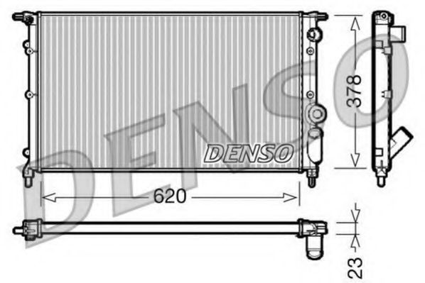 DENSO DRM23022 Радиатор охлаждения двигателя DENSO для RENAULT