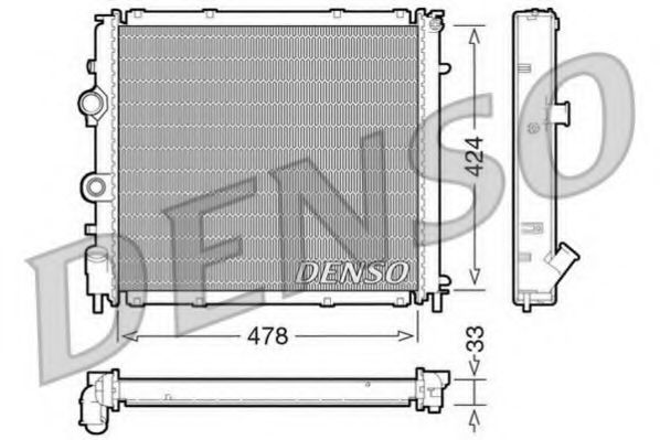 DENSO DRM23030 Радиатор охлаждения двигателя DENSO для RENAULT